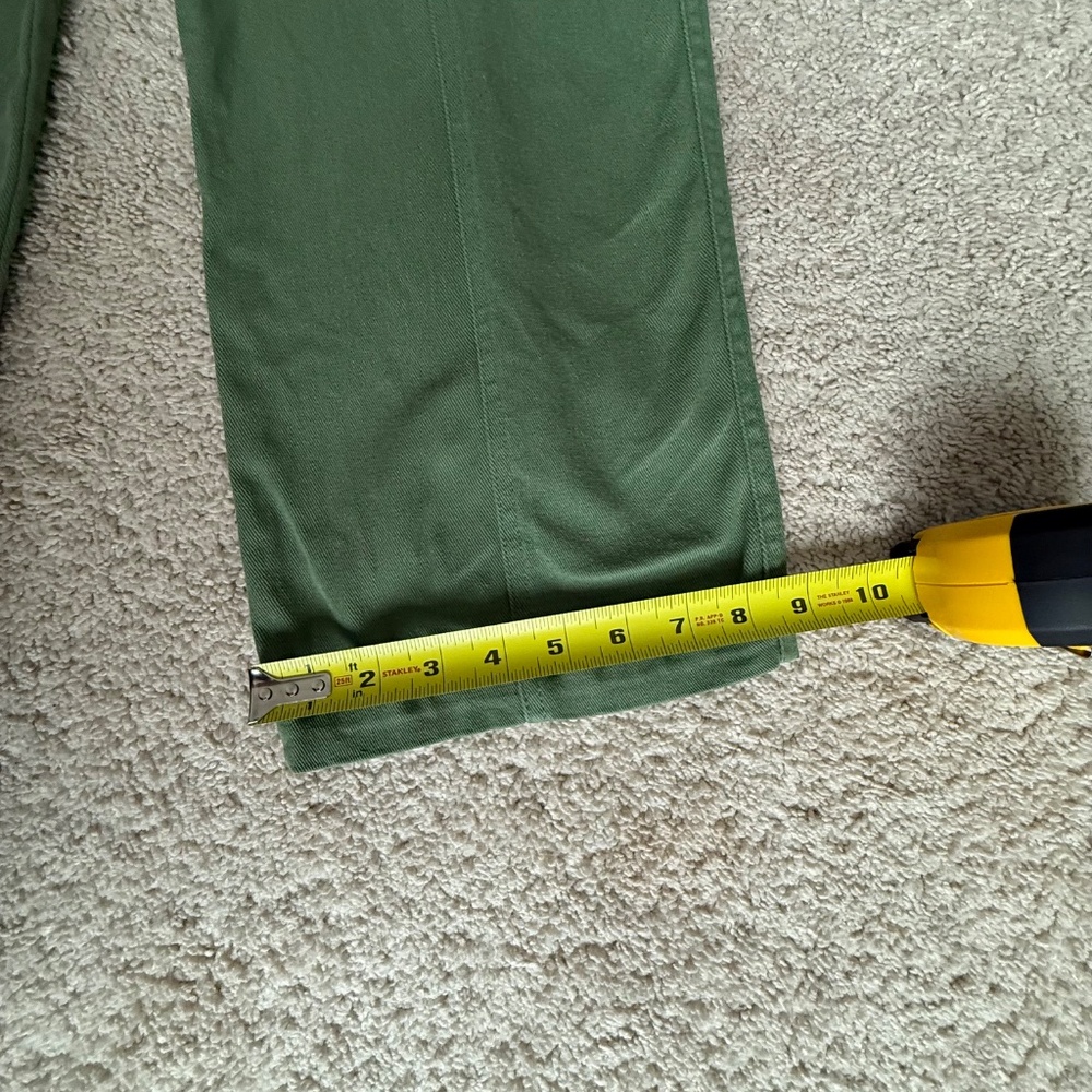Lulus Olive Green Paperbag Tie Waist Cropped Pants Size 26 High Rise - Picture 9 of 11